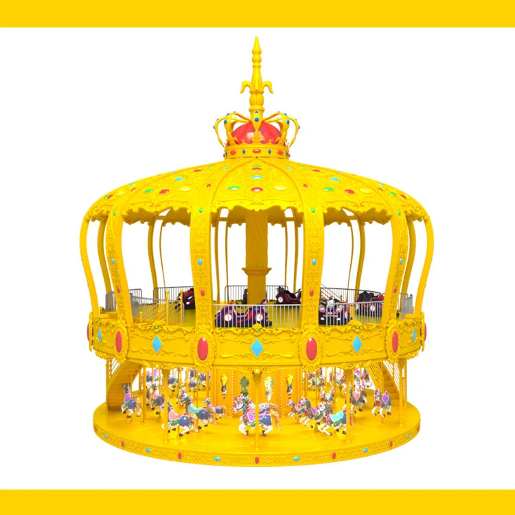 Outdoor playground 24 seats luxury merry go round kids carousel horse for sale