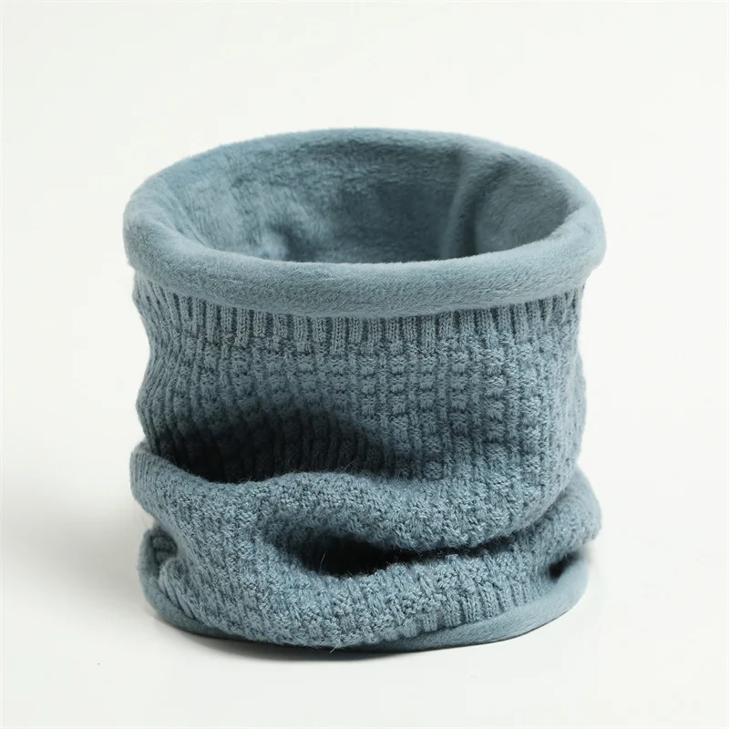 HZW-24094 Ladies Winter Unisex Snood Knitted Neck Warmer Scarf Women Adults Outdoor Wear Classic Plain Circle Neck Scarfs