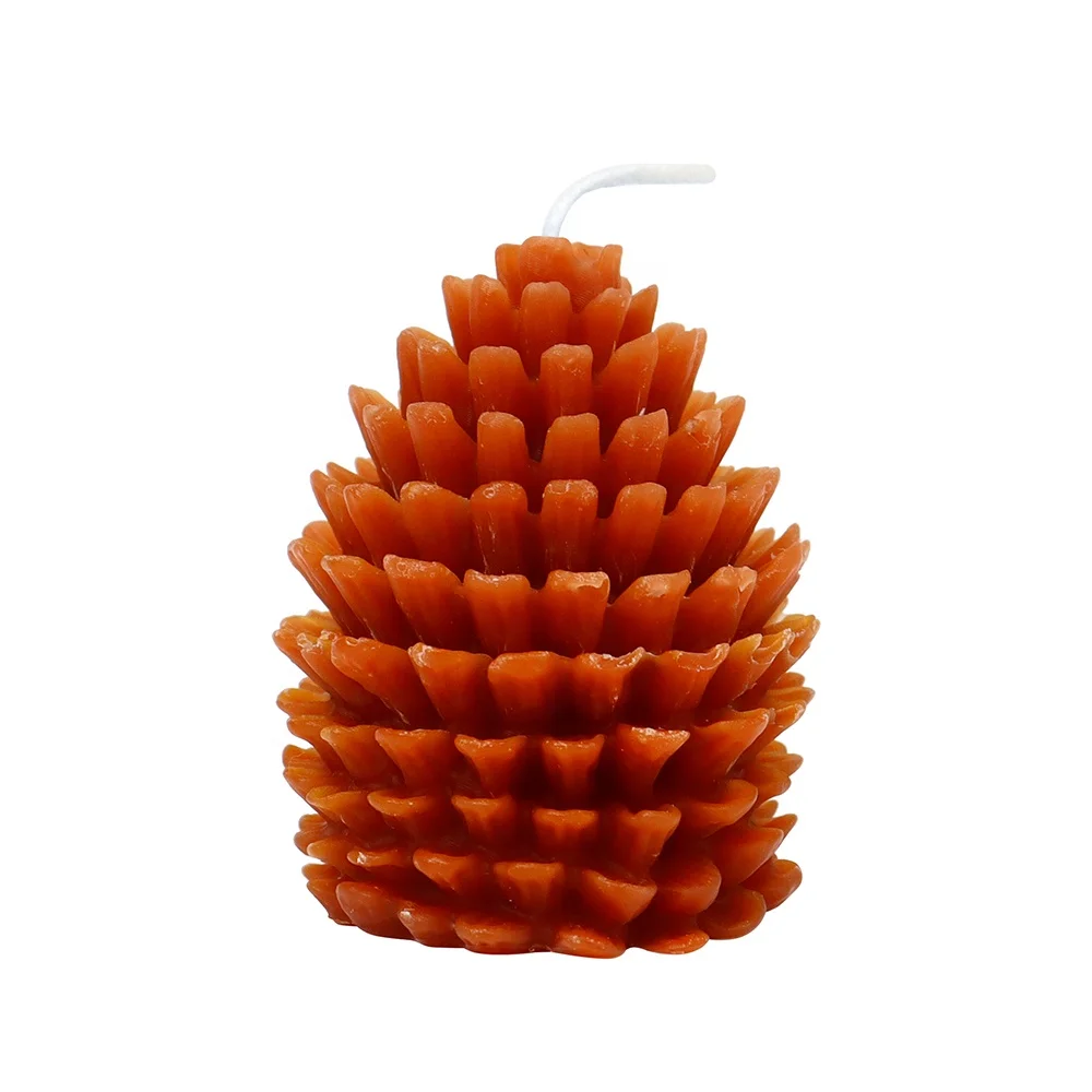 Wholesale Creative Holiday Mold Candle Soy Blend Wax Pine Cone Shaped Candle For Christmas Decoration