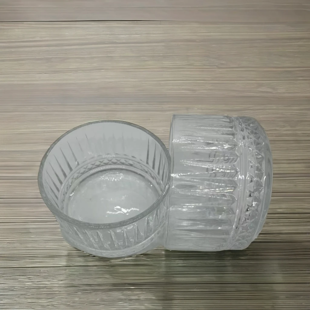 Mini Glass Bowl Set New Design High White Clear Engraving Large PP Serving Mixing Bowl for Sauce 6pcs Set Commercial Food Use