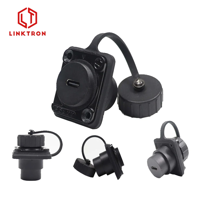 Black Silvery Type C USB 3.1 female to female USB 3.0 2.0 connector panel mounting socket USB connector