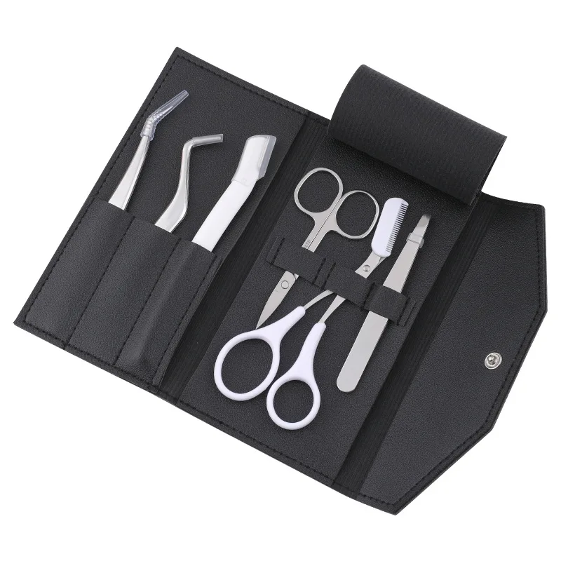 Reusable Black Eco-Friendly Folding Micro Blading Kit Mini Eyebrow Blade Shaver Shaper Razor Trimmer Kit 2025 With Travel Case