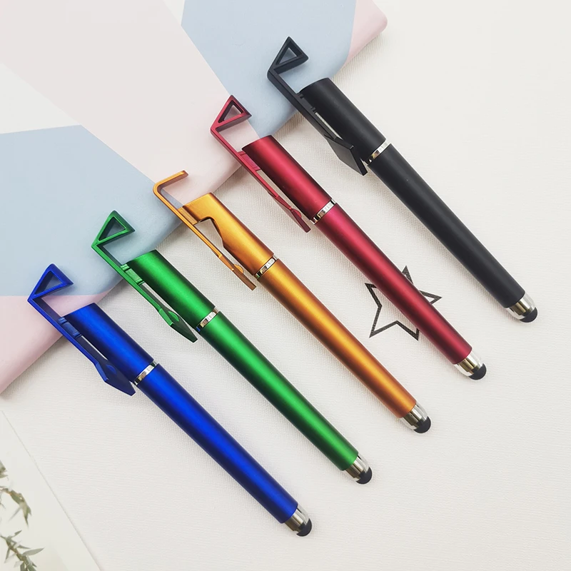 Creative Novelty qr code pen 3 in 1 Capacitive touch screen pen with mobile phone holder