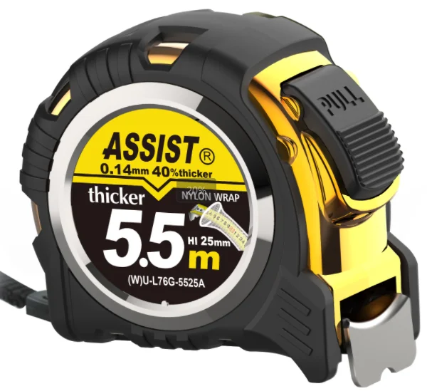 Professional High Quality  Auto Lock Customized 3m/5m/7.5m/8m/10m ABS and UV Rubber case Tape Measure with Nylon Tape