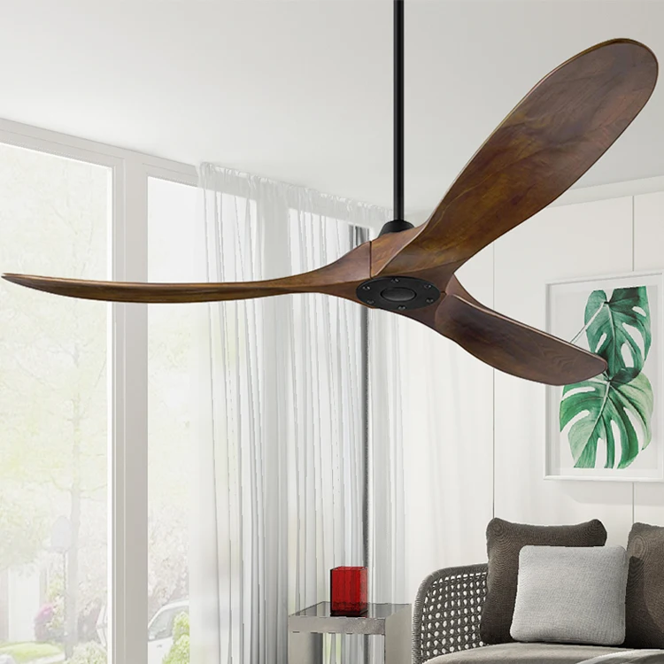Ceiling Fan Wholesale Remote Control Wooden Retro Simple Ceiling Fan For Home coffee shop commercial