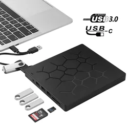 Новый тонкий внешний привод 9 5 мм для CD/DVD с USB 3 0 и Type-C VCD/DVD/CD -ROM/-R/ + R /-RW устройство