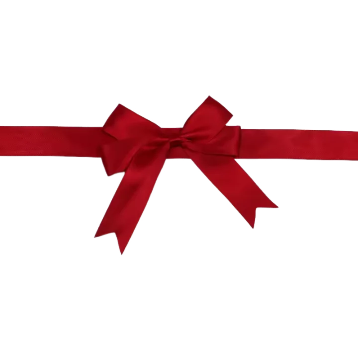 Four loop Adjustable Pre-tied Pre Made bow with fishtail dovetail Custom Length with Elastic Band Loop Satin Gift Ribbon Bow