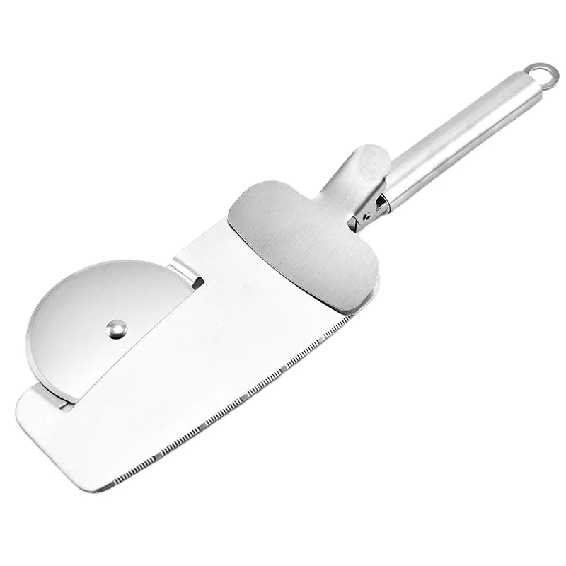 Japanese baking tools and equipment Stainless steel pizza wheel multifunction pizza peel shovel with clip