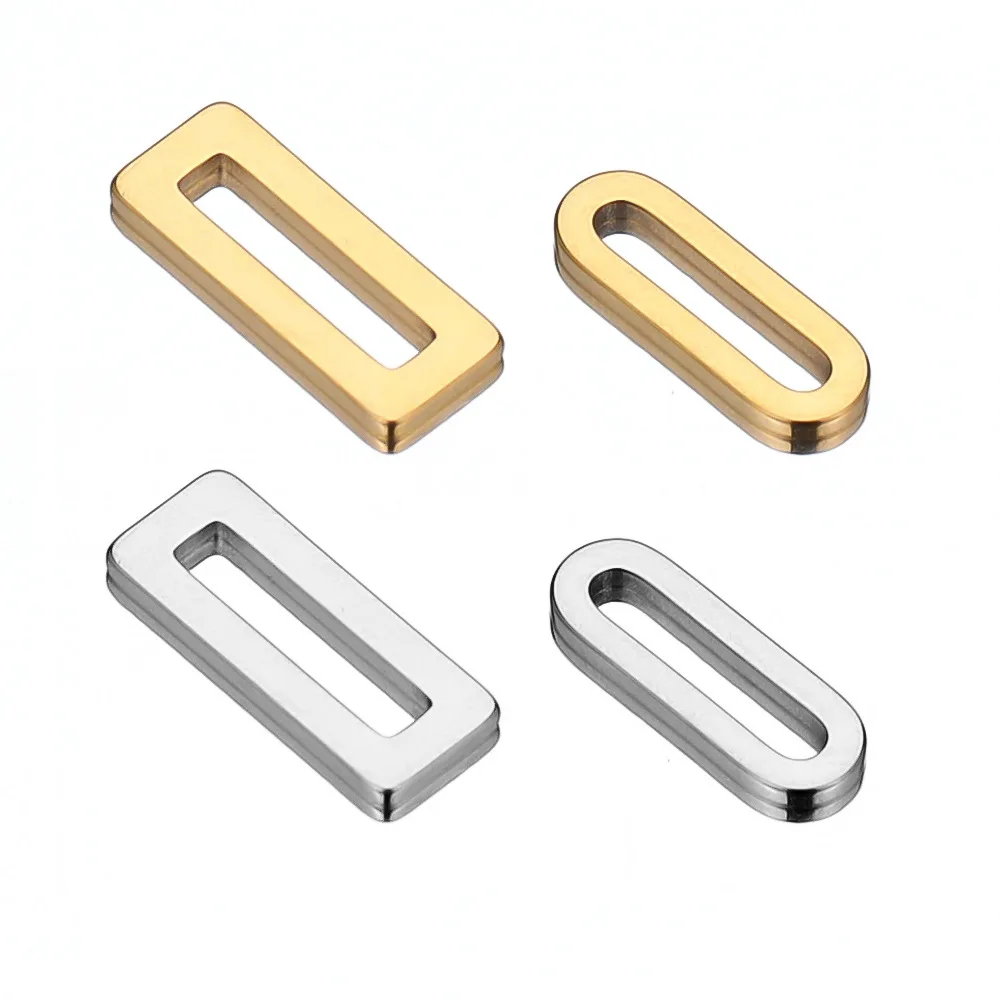 Hot Sale Wholesale Connectors charms Stainless Steel Jewelry elliptical rectangle Accessories for DIY Bracelet Necklace
