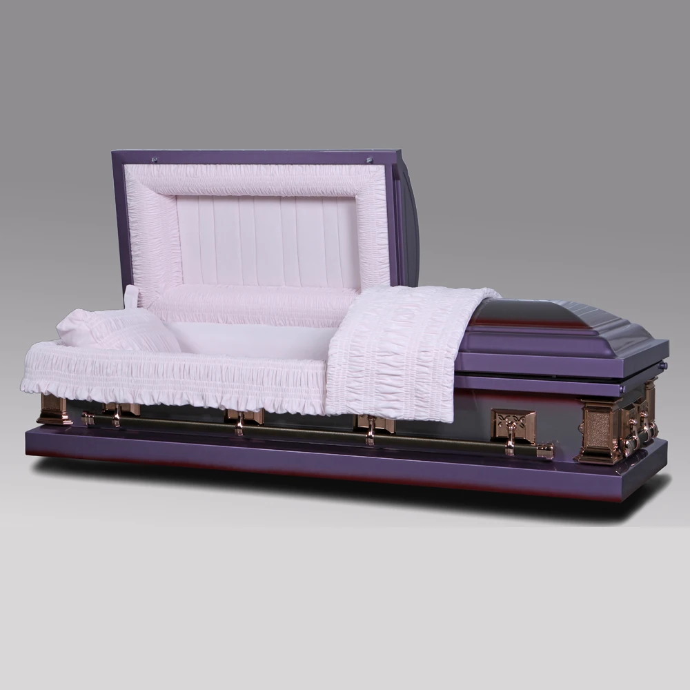 Chinese funeral purple steel caskets(1806)