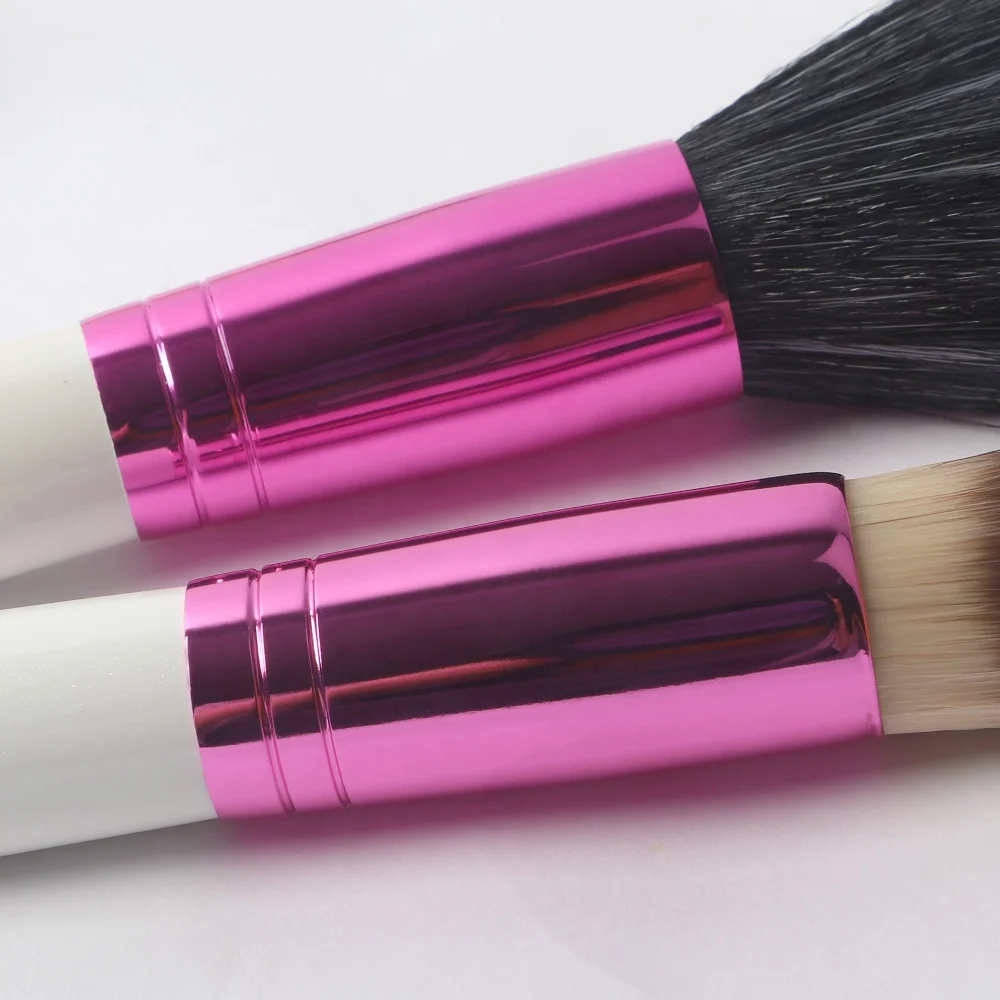 ZH Soft Kabuki Premium High End Blush Customised Wooden Handle Synthetic Hair White Wholesale Professional Custom Makeup Brushes