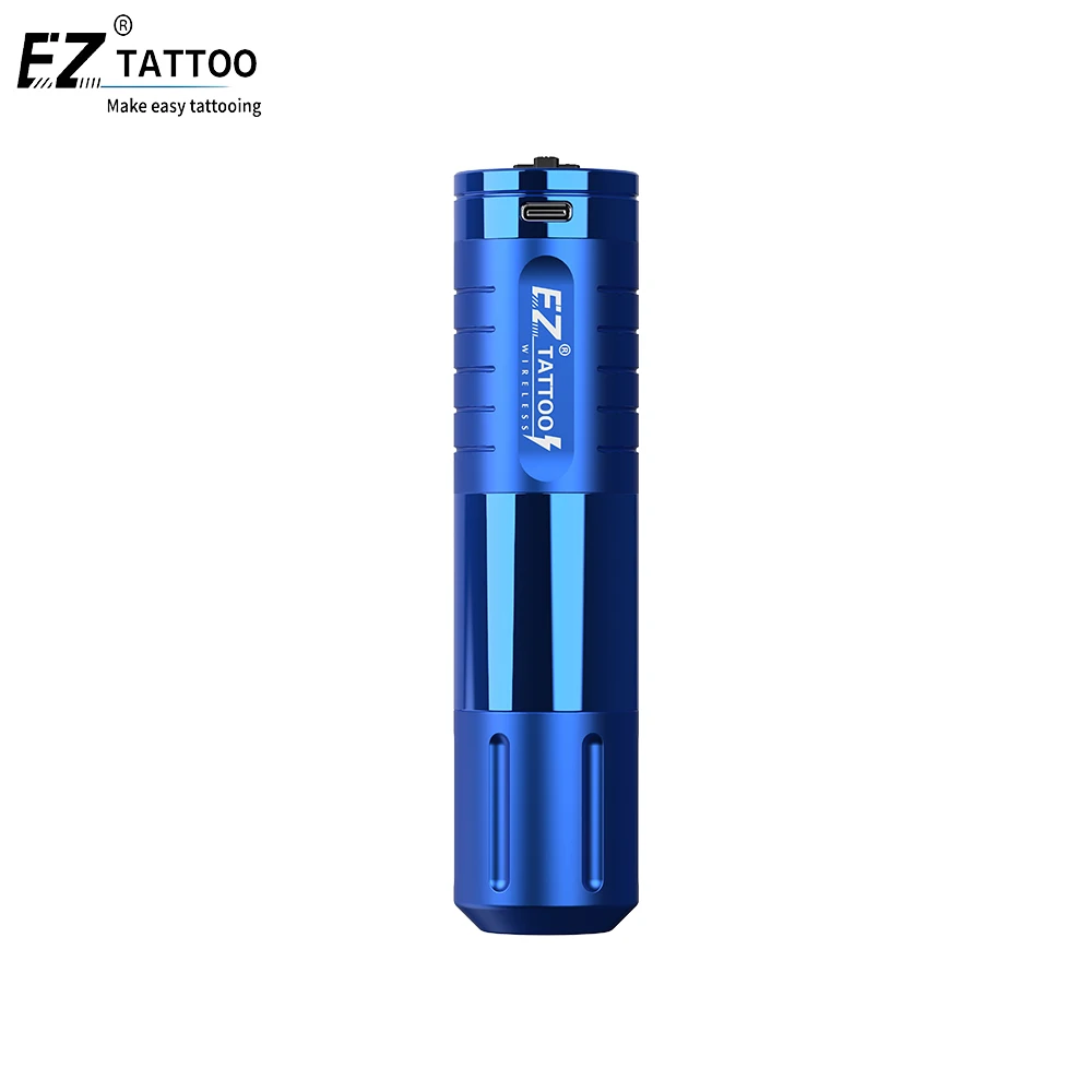 EZ tattoo Navy Blue EvoTech pen machine 2 grips 1600mAh battery pack wireless tattoo machine pen tattoo machine wireless