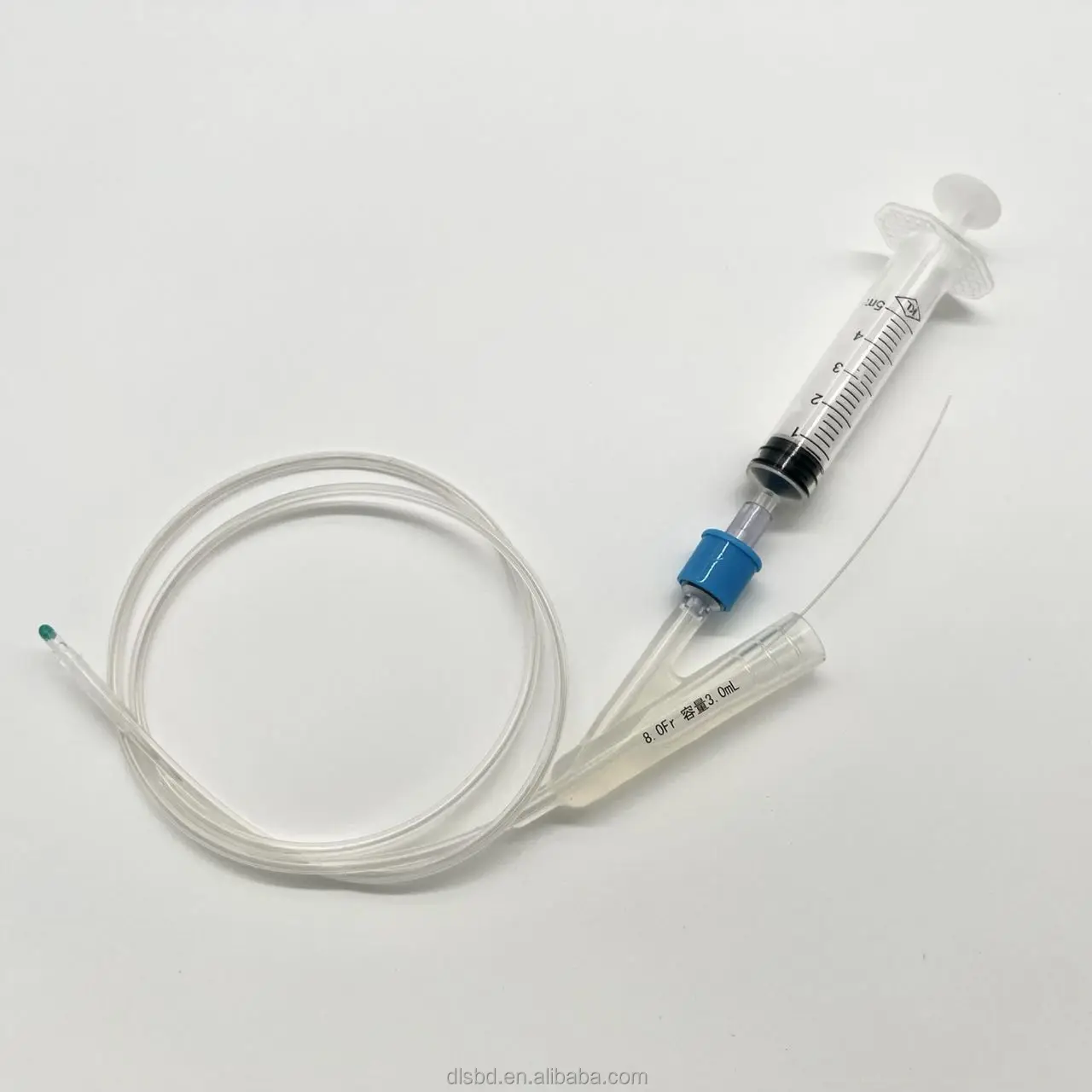 8.0Fr L-600mm silicone double chamber balloon catheter with guide wire