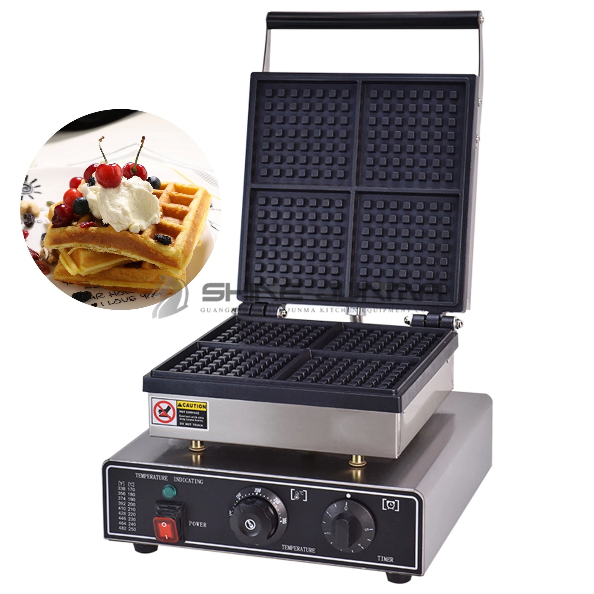 Good Price Non Stick Stainless Steel Electric Korean Waffle Maker Belgian Custom Mold Waffle Maker With Timer