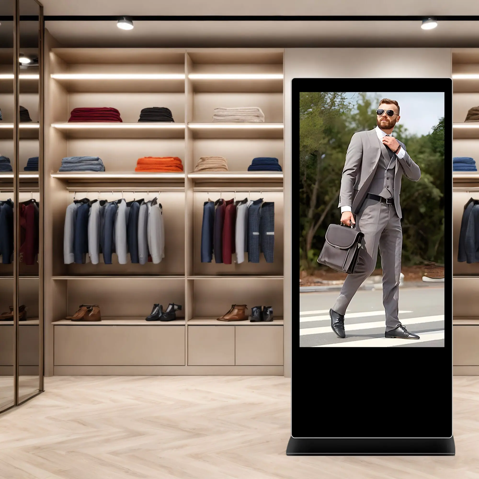 Aiyos Lcd display kisok 55inch digital signage floor stand touch screen