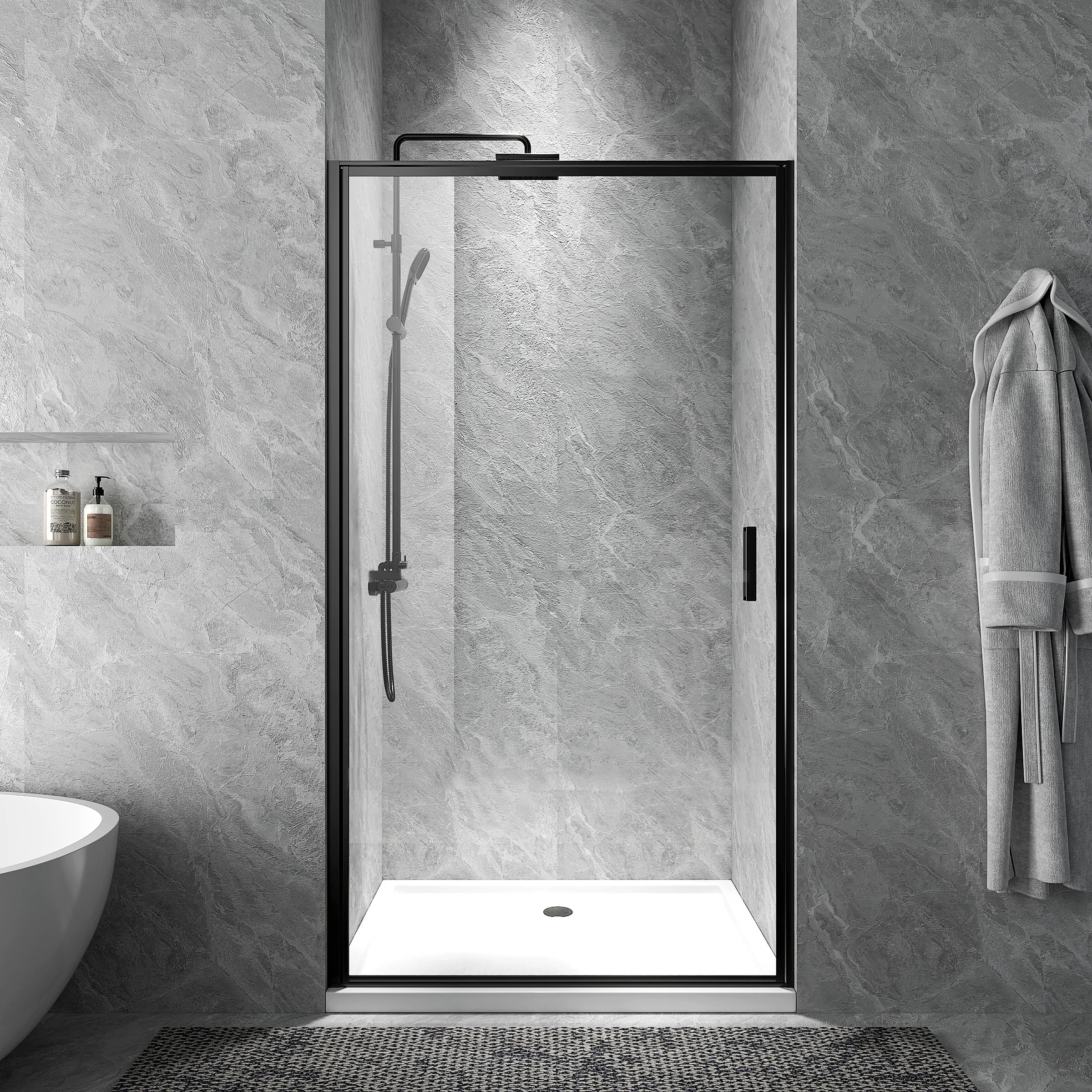 Exceed Hot Sale Shower Panel Portable Shower Door Pivot Shower Screen