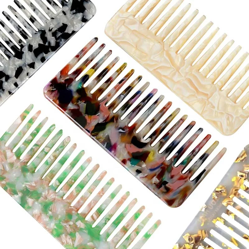 Logo Wide Detangling Acetate Eco Friendly Wholesale Tooth Comb