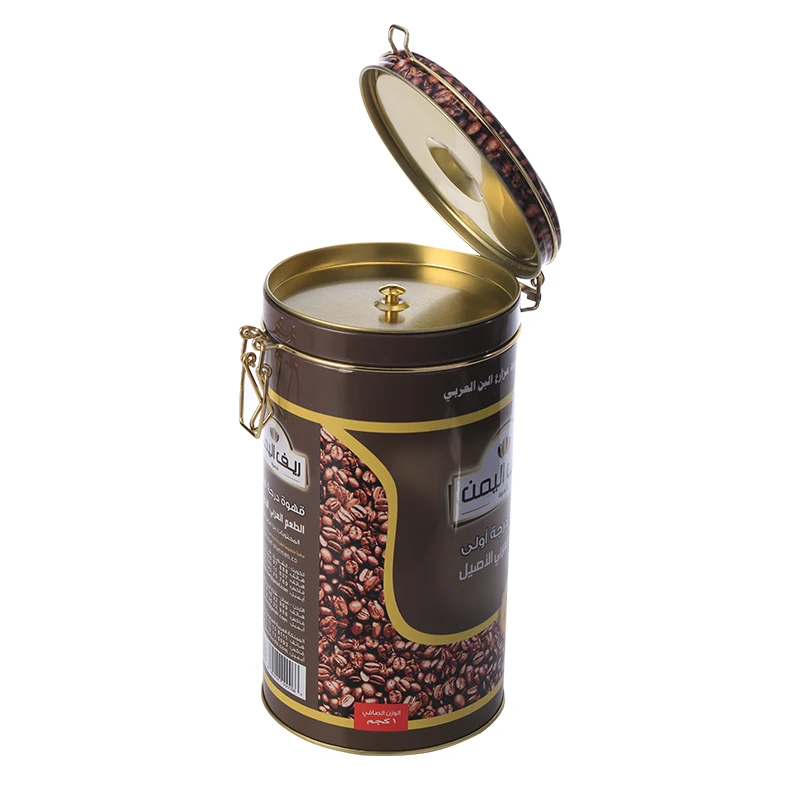 Packaging Metal box  Round Shape Double Tin Lid Airtight Tea Tin Can Coffee can  empty tin cans sale