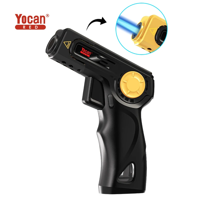 Yocan Red New Product Rush Series Windproof Butane Refill Jet Flame Gas Blow Torch Camping Bbq Culinary Flame Torch Lighter