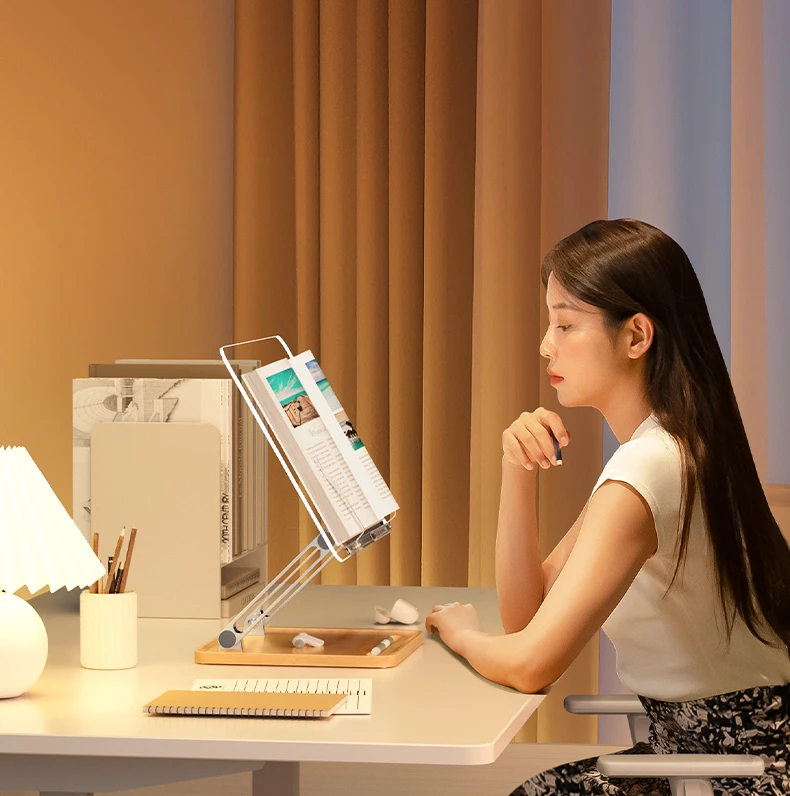 Multi-purpose book holder reading stand adjustable acrylic tablet laptop book stand for reading