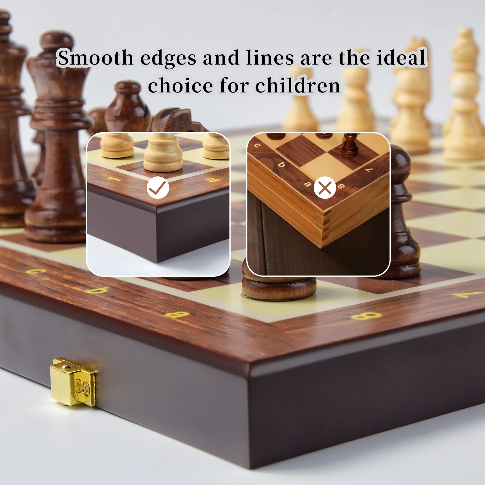 Ready To Ship High-end Folding Developmental Chess Pieces Game Set With Board Lock Box For Child Adults Gift