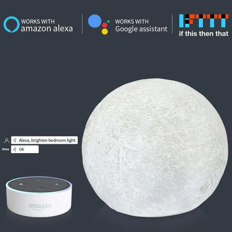 Голосовое управление luna moon лампы для мотоциклов rgbw smart night light милые