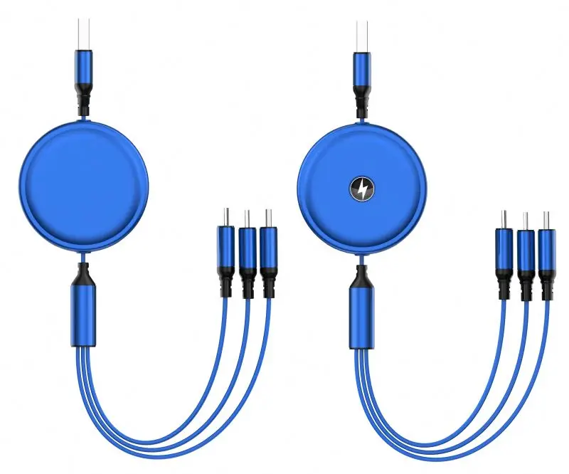 Wholesale Power Charging TPE+ACC 5V/2.4A Retractable Cable Charger for Mobile Phone