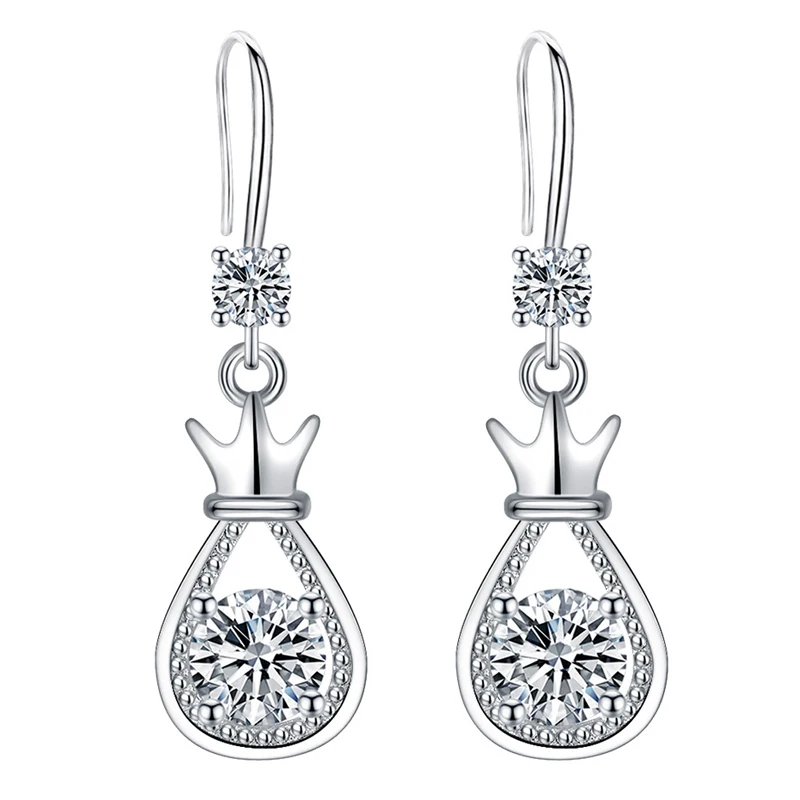 Luxury Silver DEF Moissanite Diamond Pear Shape Pendant Luxury Ruby Sapphire Drop Earring Jewelry