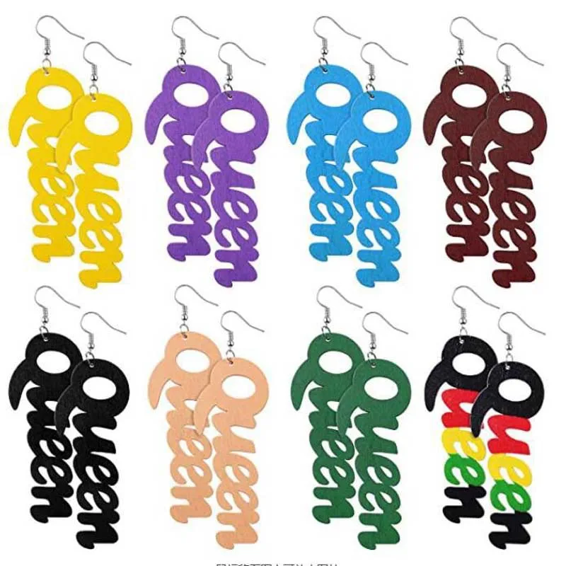 Принимаются индивидуальные заказы, Новое поступление, красочные серьги в виде букв из африканского дерева, полые серьги-капли в виде букв для девочек