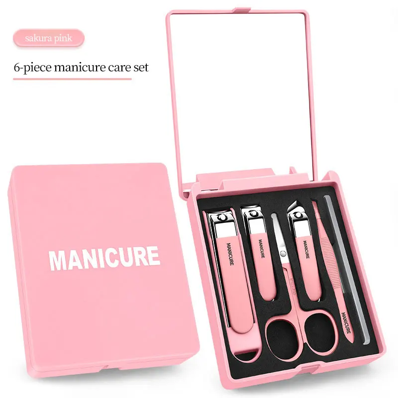 New Arrival 6 Nail Kit Professional Full Set Manicure Pedicure Stainless Steel Nail Clippers Kit Nail Set Cutter Tools For Home