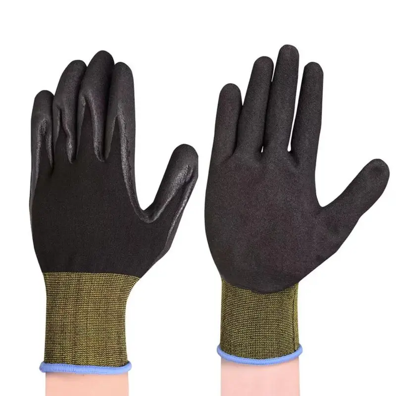 Оптовая продажа, промышленные рабочие перчатки 15 калибра из нейлона и спандекса с противоскользящим покрытием из песчаного нитрильного пенопласта
