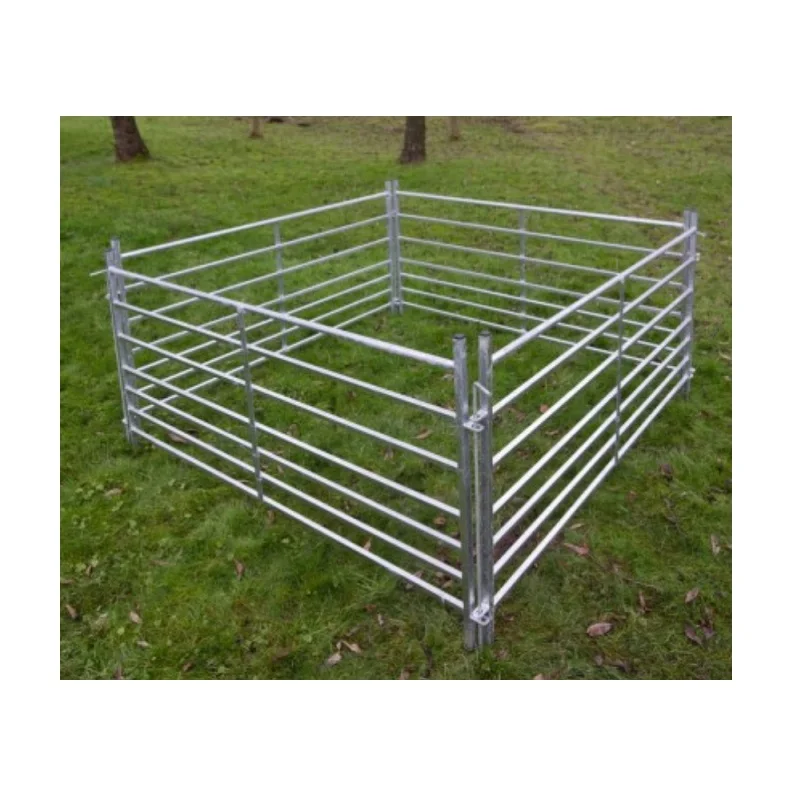 Movable Farm Yard Corrals / 2m Steel Cattle Horse Paddock Fence /  Portable Galvanized Sheep Panels and Gate
