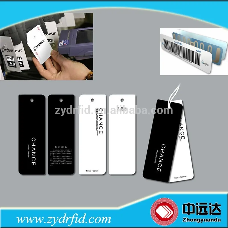 Custom RFID Hang Tag Paper Garment Access Control Card Straight Cut Silk Sreen Printable RFID UHF Garment Tag