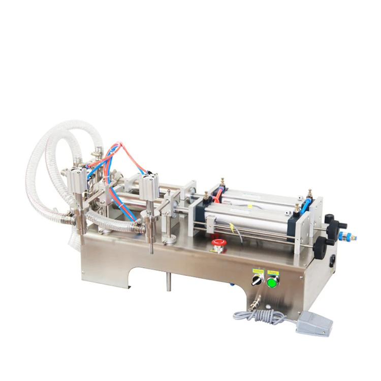 YTK double-head beverage water piston filler pneumatic liquid filling machine