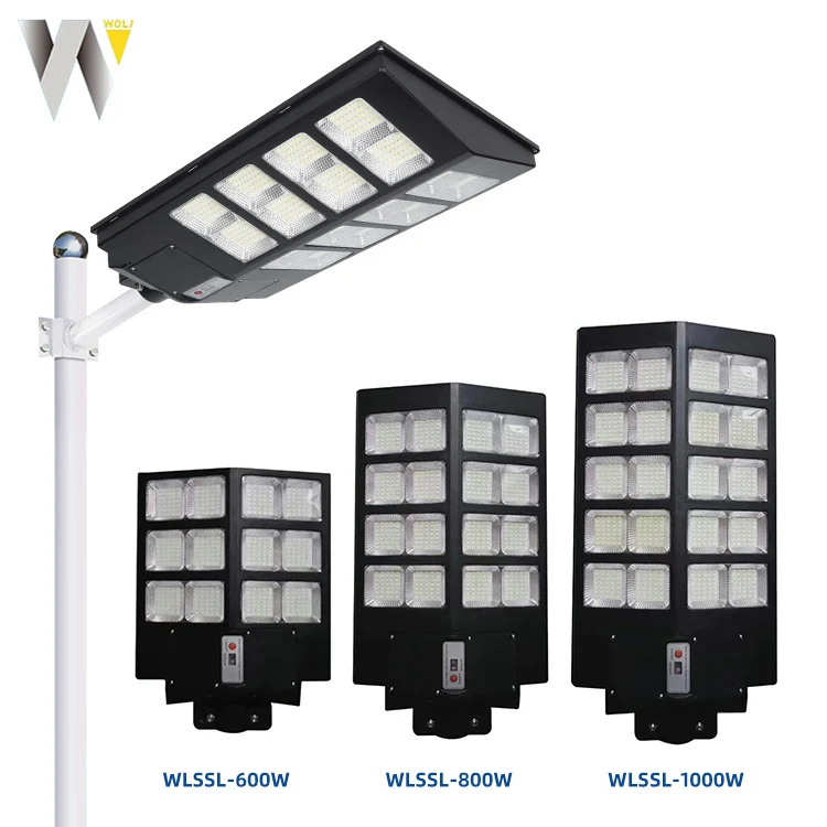 Road Lamp With Motion Sensor Remote Control For Garden Ip66 600w 800w 1000w All In One Solar Led Street Light