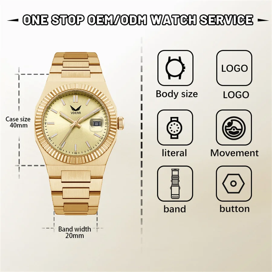 Leisure Design Luxury Luminous Quartz Light Blue Sunray Dial Montre Pour Homme Original Water Proof Minimalist Watch For Men