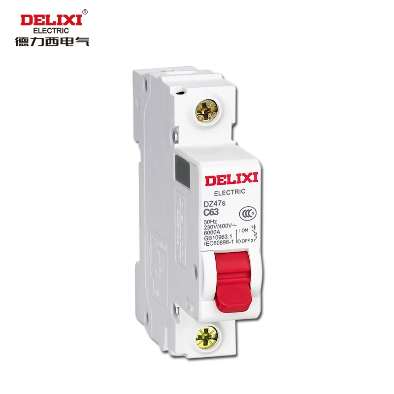 Миниатюрный автоматический выключатель Delixi Electric Brand Quality 1P C40 C50 C63 AC MCB DZ47S