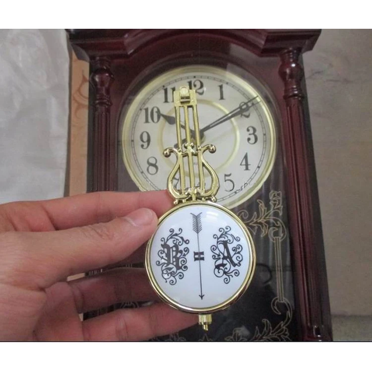 Hot Sale New Product Rotating movement antique wooden pendulum wall clock Home Decoration Tool Supplies