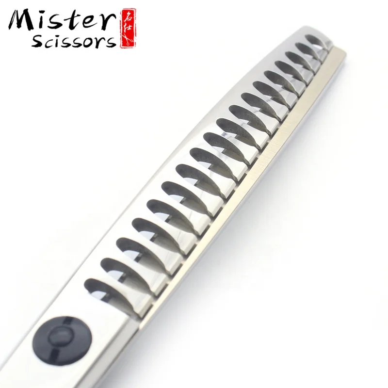 High Quality SUS440C Stainless Steel Pet Grooming Curved Thinning Scissors 6.5 Inch Fishbone Teeth