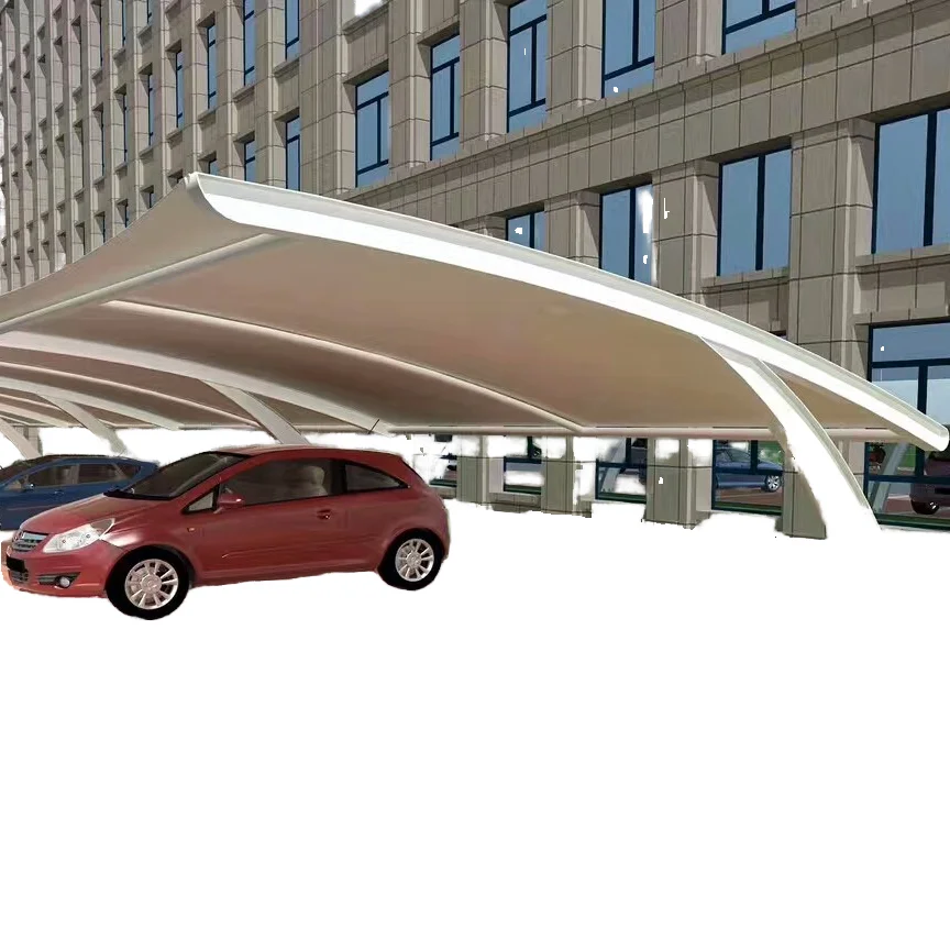 Современная архитектурная мембранная структура, затеняющая ткань, навес, крыша для наружного и гаражного использования, ПВДФ и ПТФЭ для применения в парке