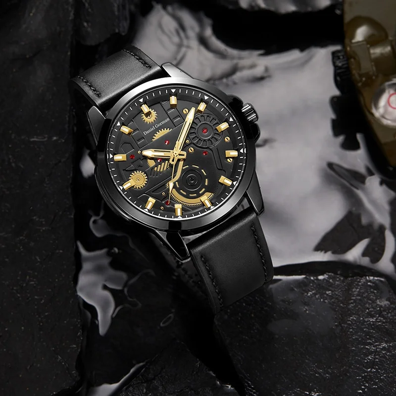In Stock Watch Men Black Thin Erkek Kol Saati Garmen Watch