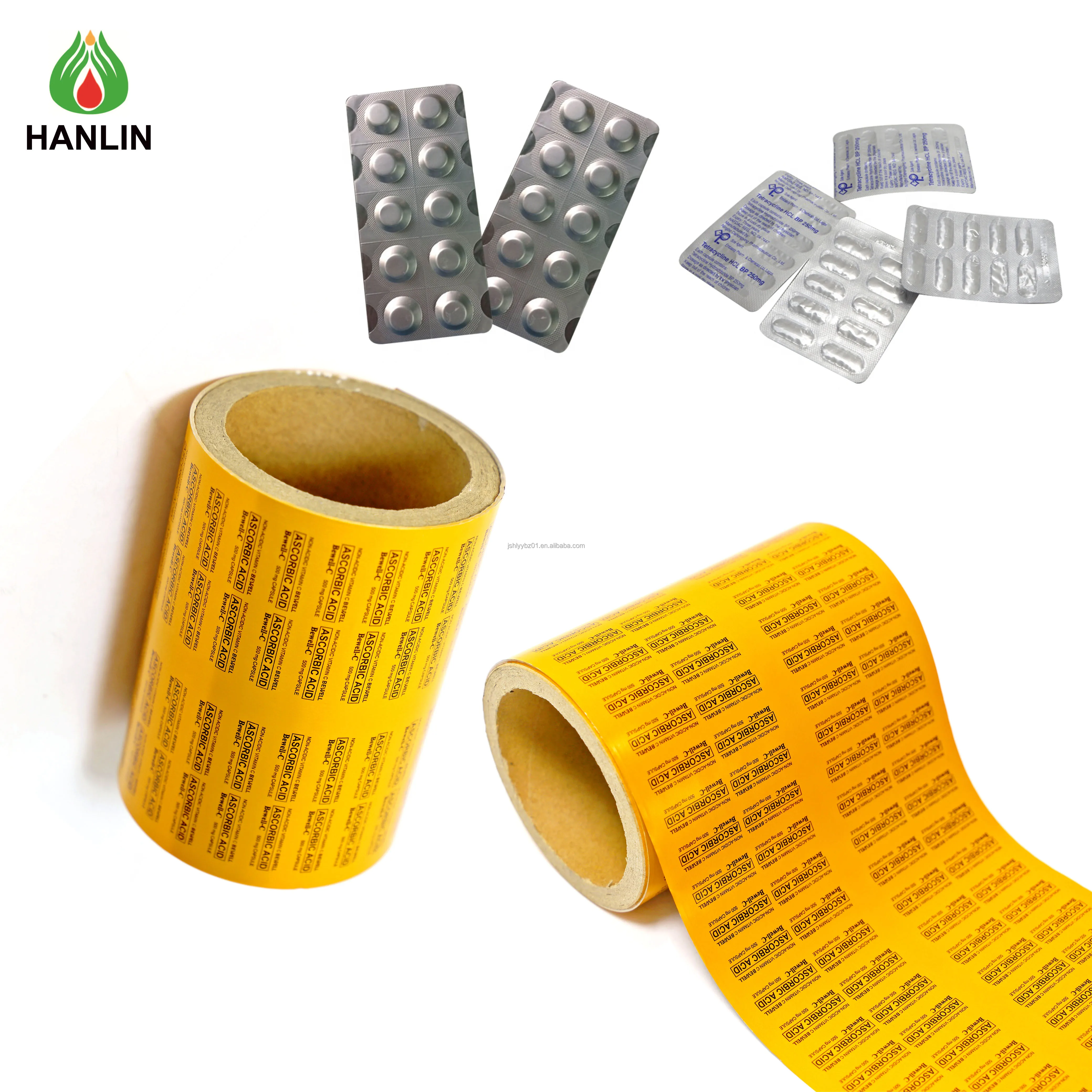 Pharmaceutical Grade Printed Blister Aluminum Foil Roll for Pills Sealed Packaging