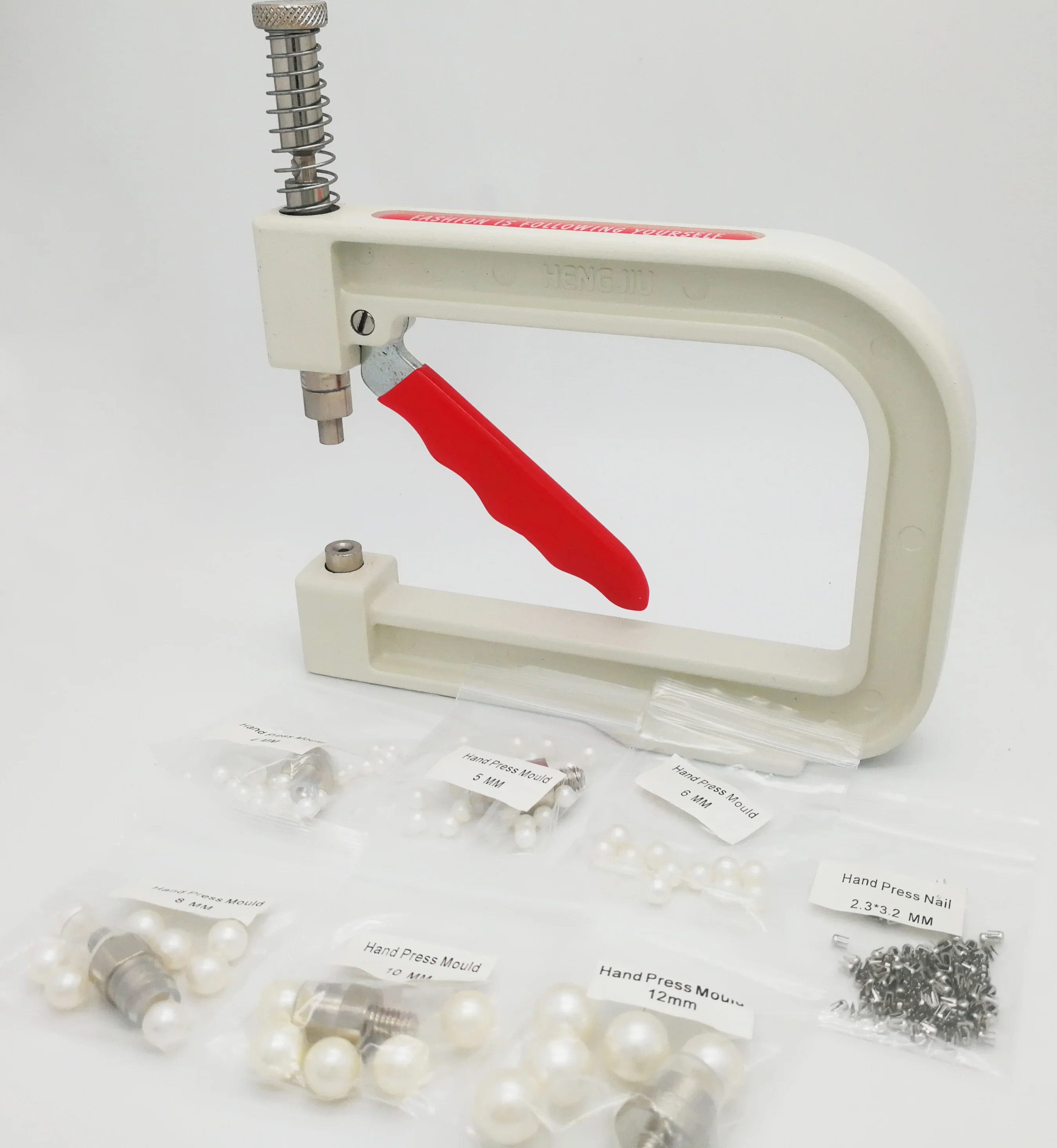 BWEAR Factory Wholesale Manual Pin Rivets Pearls Beads Hand Press Punching Fastener tool Machine For DIY Garment Wedding Dress