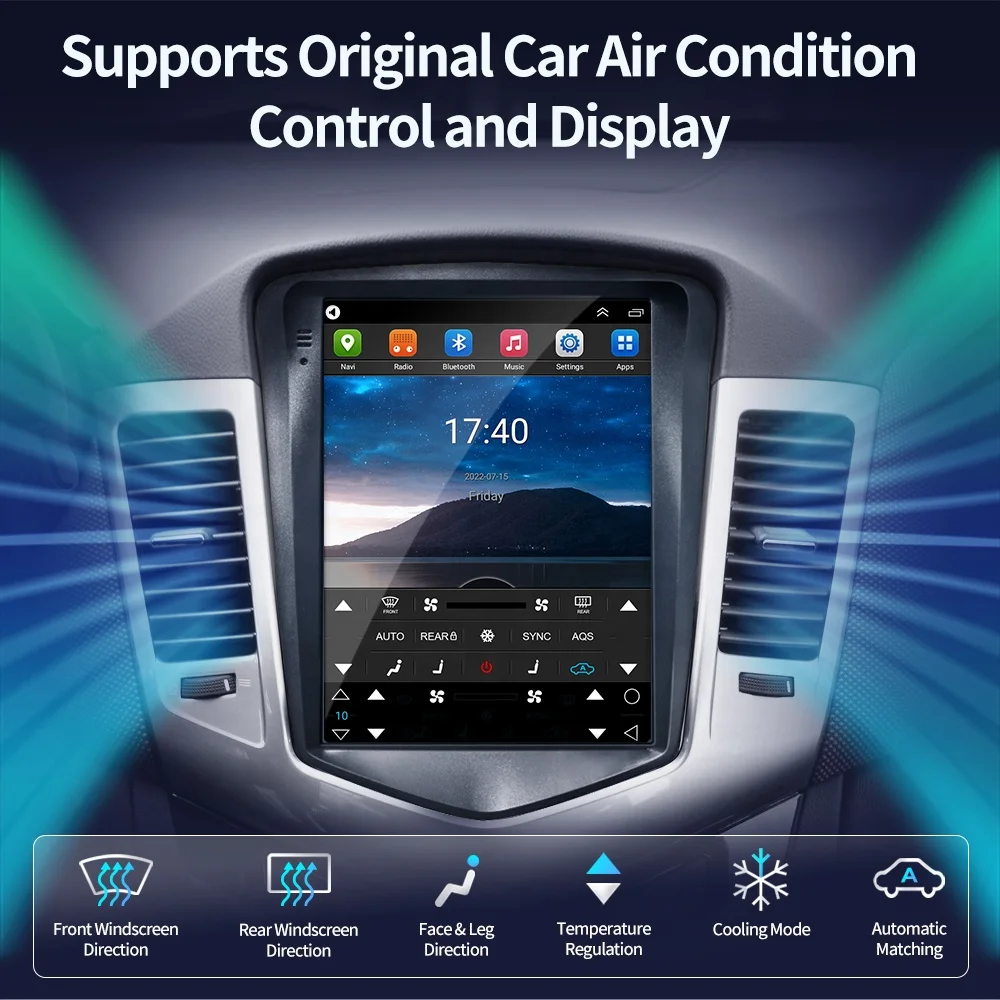 2 + 32 Гб Wi-Fi 4G Android 11 Автомагнитола GPS навигация вертикальный экран стерео DIN для Cruze Tesla Style