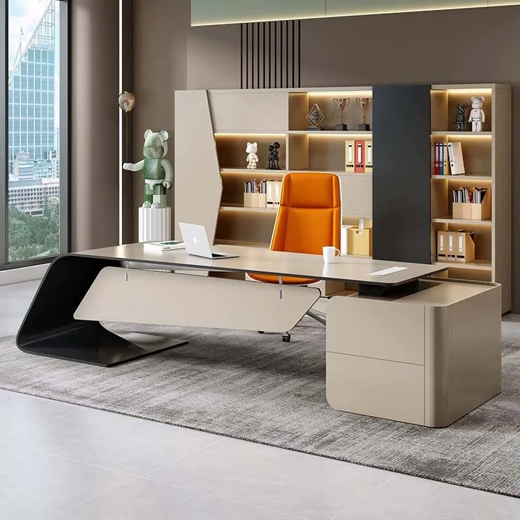 Office Furniture Executive Ceo Desk Boss Desks E1 Customize Melamine Material Luxury Wooden Lawyer Office Desk