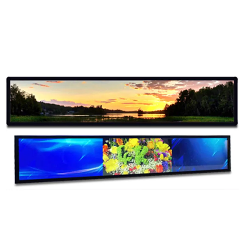 28.5 inch bar type store shelf edge LCD display ultra wide bar stretched lcd screen for indoor