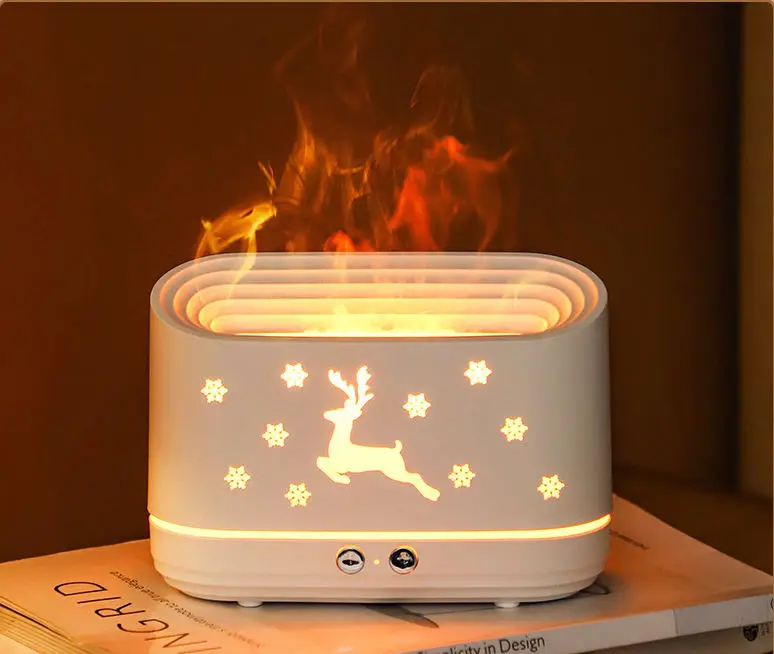 New 3d Fire Usb Humidifier Essential Oil 230ml Flame Aroma Diffuser Portable Air Humidifier With Simulation Flame Night Lig