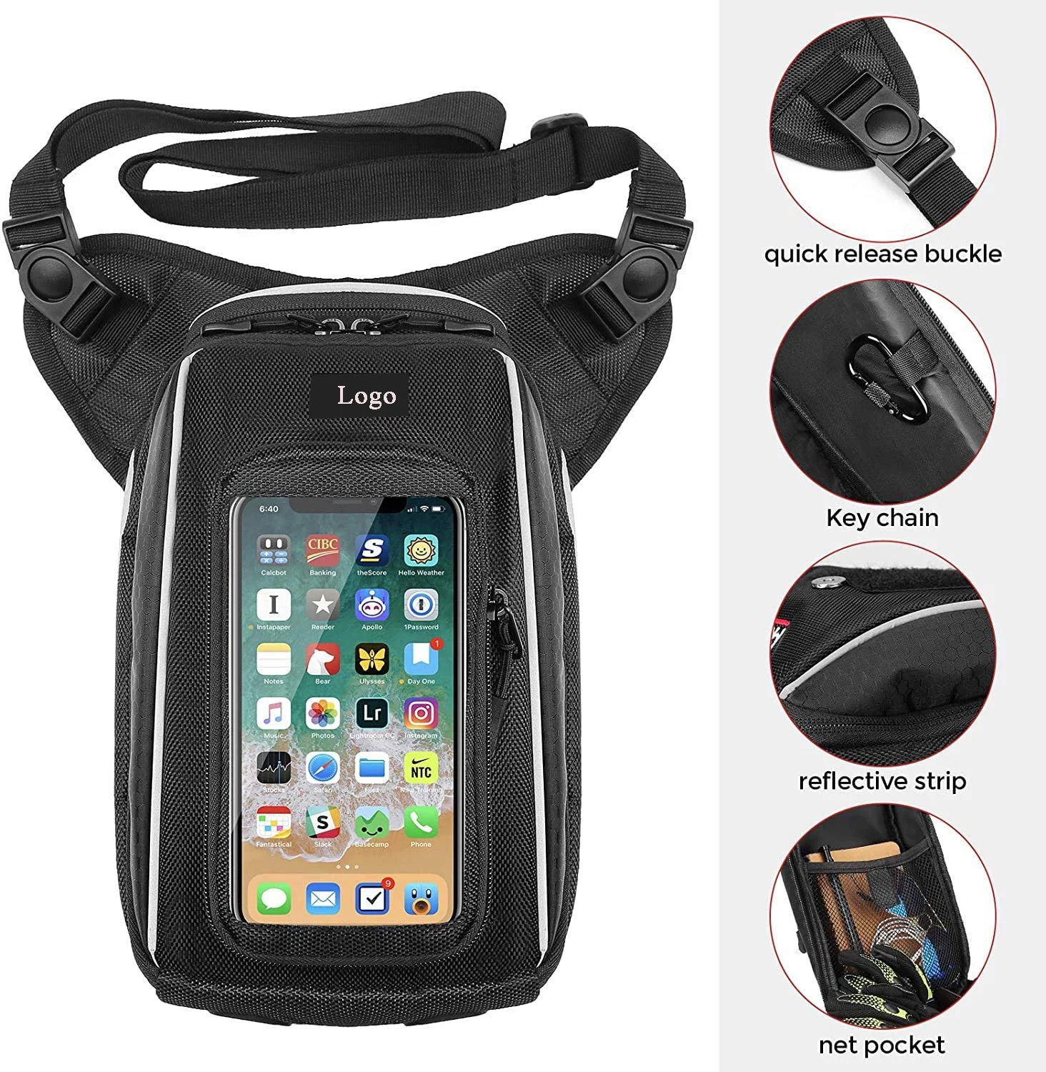 Motorcycle Magnetic Tank Bag Phone Pouch Universal with Metal Tank fit Cell Phone under 6.5 Inch