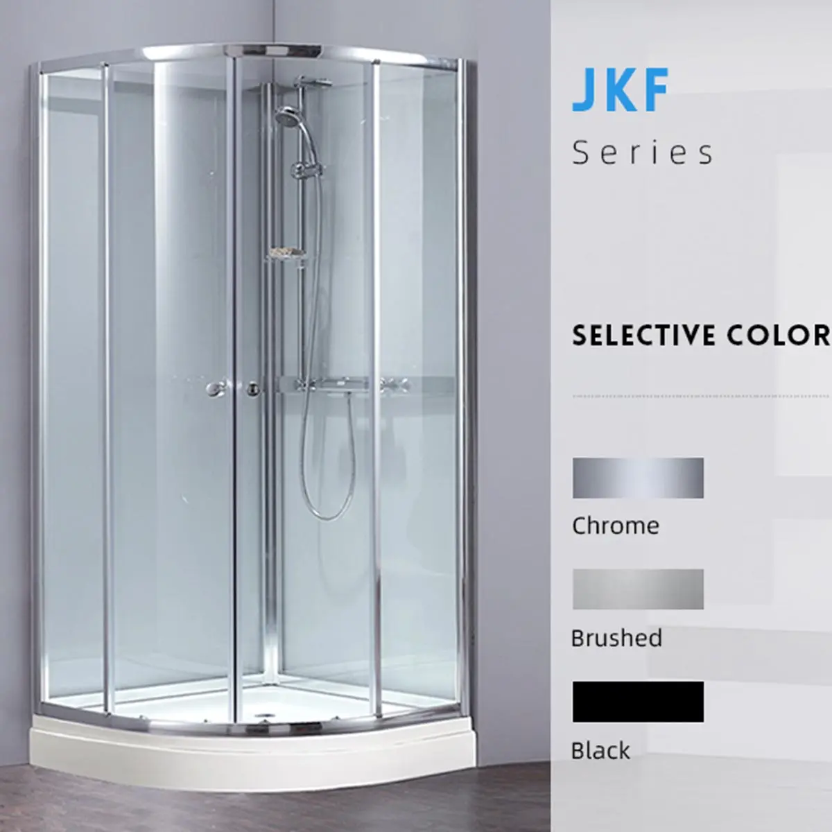 High Quality Plexiglass Retractable Sliding Bathroom Bypass Room Glass Fitting Kit Shower Door