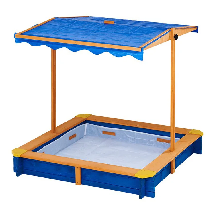 Best selling Kids Outdoor Playground Wood  Sandbox with lid